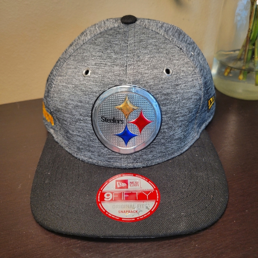 Pittsburg Steelers Gray and Black Cap NWT 9FIFTY OSFM NFL